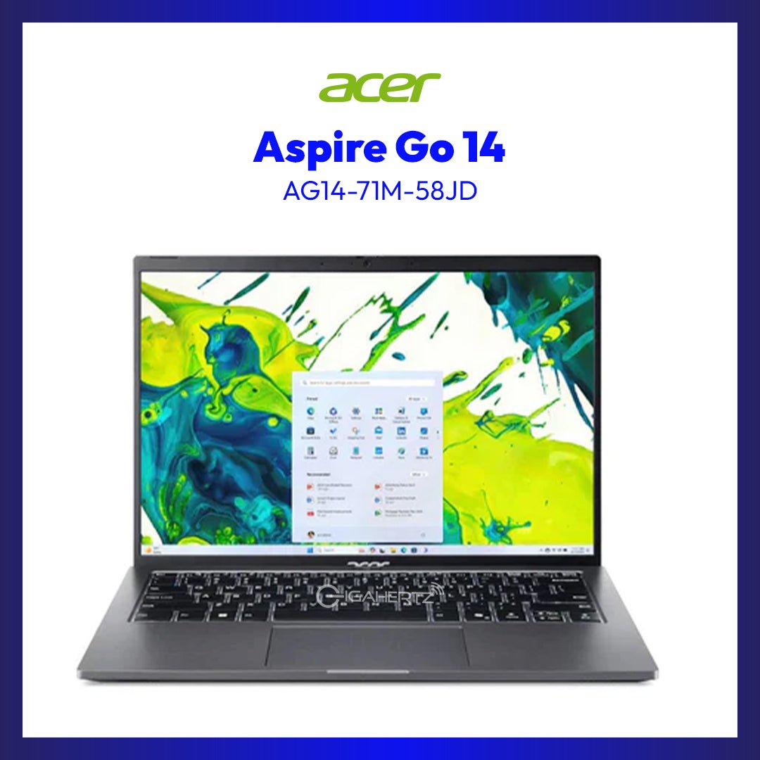 Acer Aspire Go 14 AG14-71M-58JD Laptop (Steel Gray) | Intel Core Ultra 5 115U | 16GB RAM | 512GB SSD | Intel Graphics Integrated | Windows 11 Home | GigaHertz