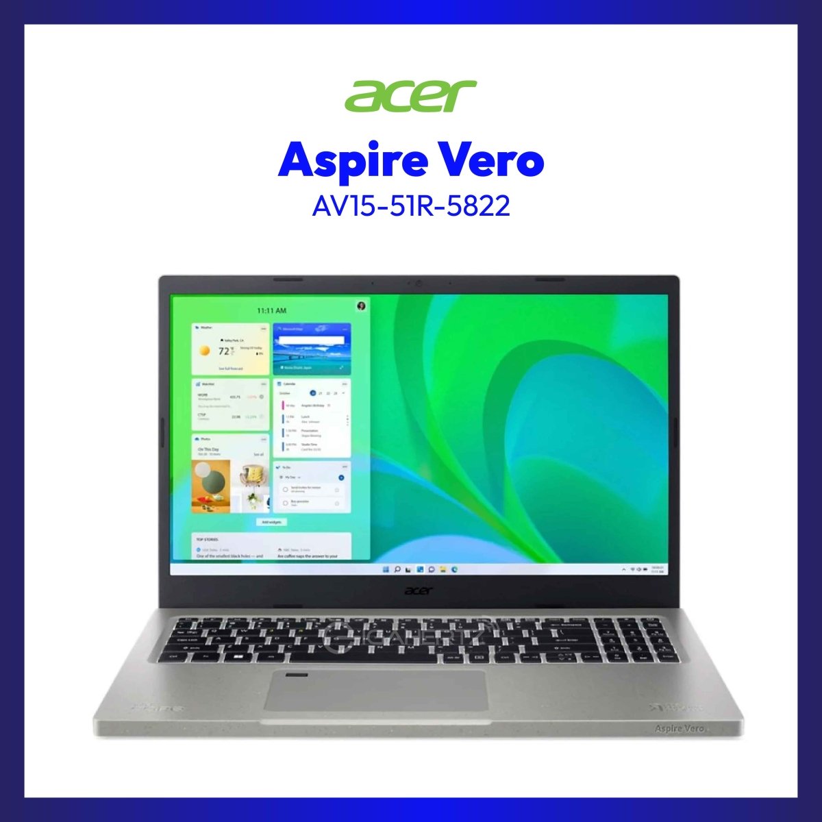 Acer Aspire Vero AV15-51R-5822 Notebook | 15.6" | i5-1155G7 | Iris Xe Graphics | 8GB RAM | 512GB SSD | WIN 11 | GigaHertz