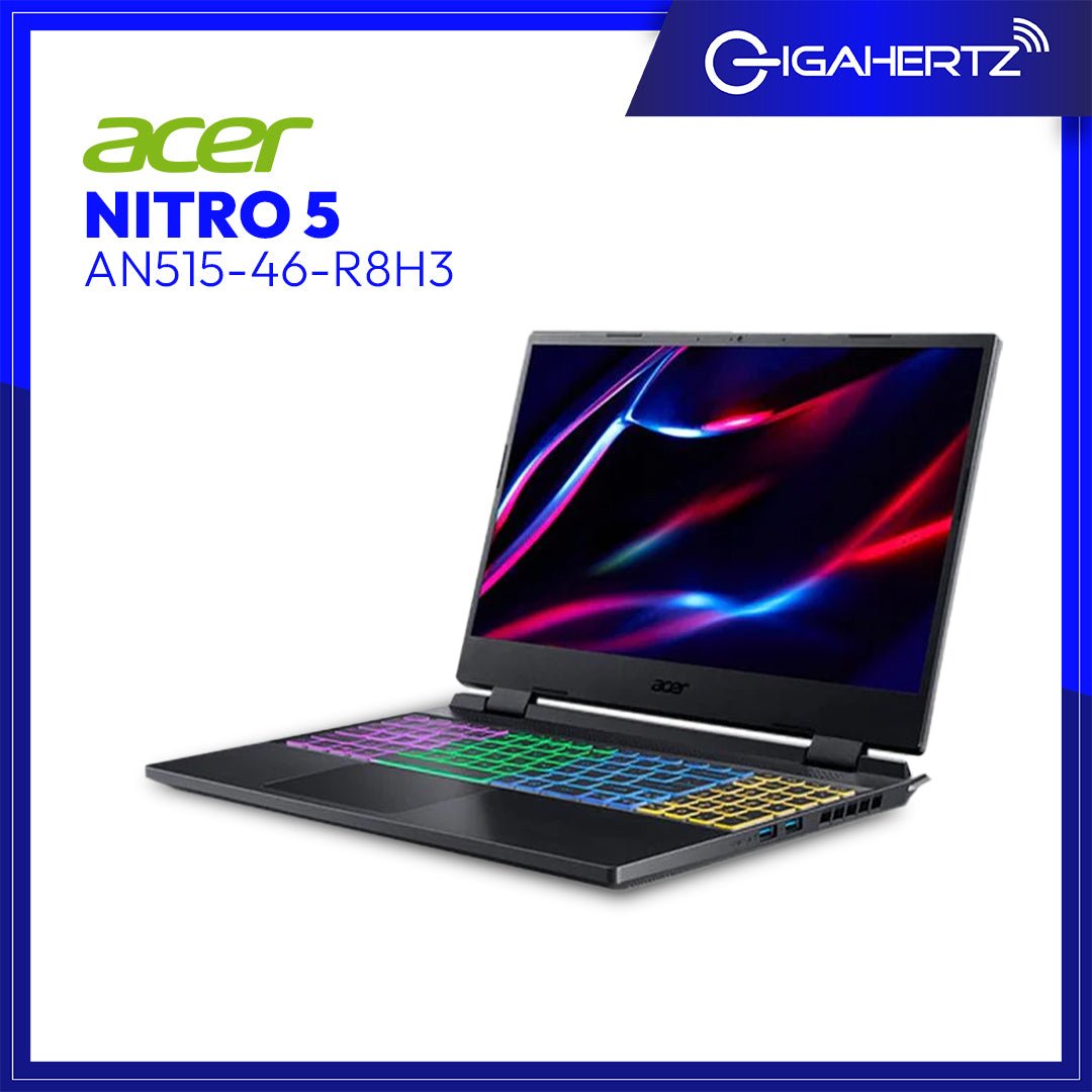 Acer Nitro 5 AN515 - 46 - R8H3 Gaming Laptop | 15.6" LCD | Ryzen 7 6800H | GeForce® RTX 3070 | 16GB RAM | 512GB SSD | WIN 11 | Gigahertz
