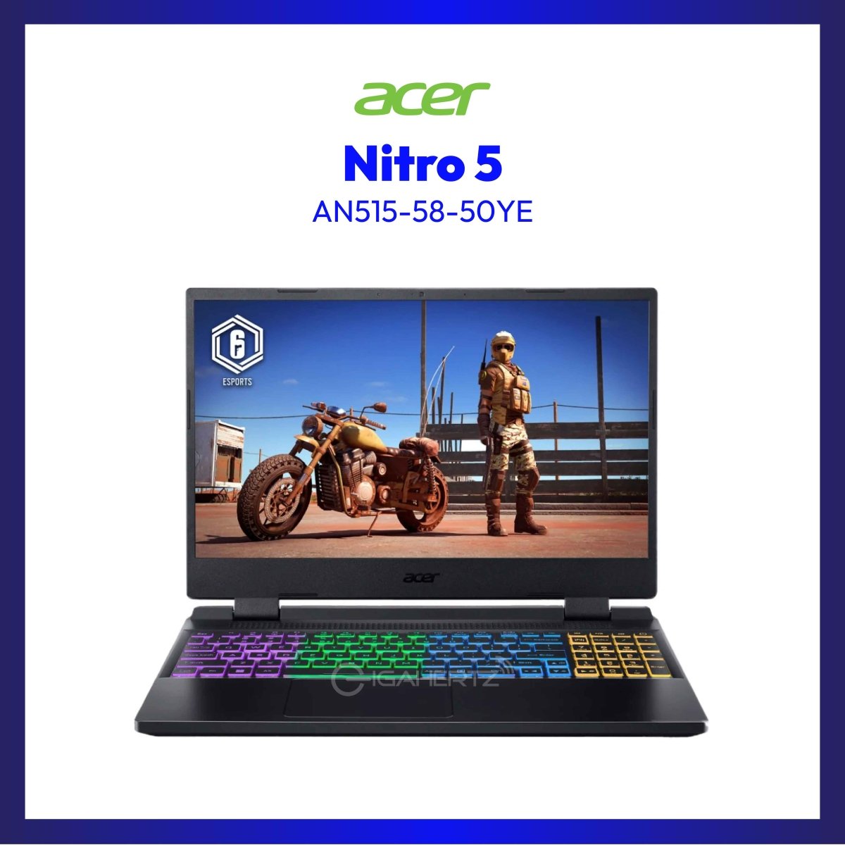 Acer Nitro 5 AN515-58-50YE | 15.6" FHD | i5-12500H | GeForce RTX 3050 | 8GB RAM | 512GB SSD | WIN 11 | GigaHertz