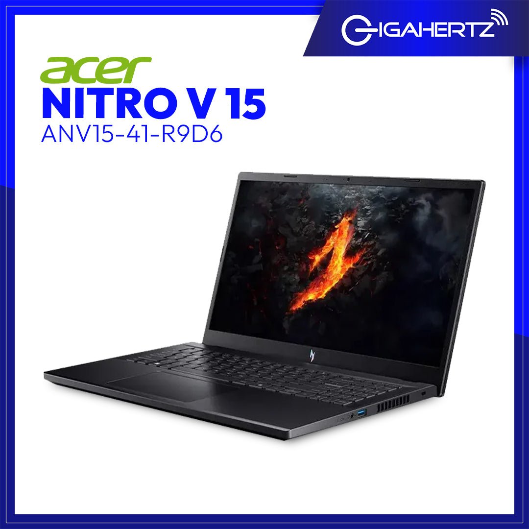 Acer Nitro V 15 ANV15-41-R9D6 Gaming Laptop (Obsidian Black) | 15.6" FHD (1920x1080) 165Hz IPS | Ryzen 5 6600H | 16GB (2x8GB) RAM | 512GB SSD | RTX 4050 | GigaHertz
