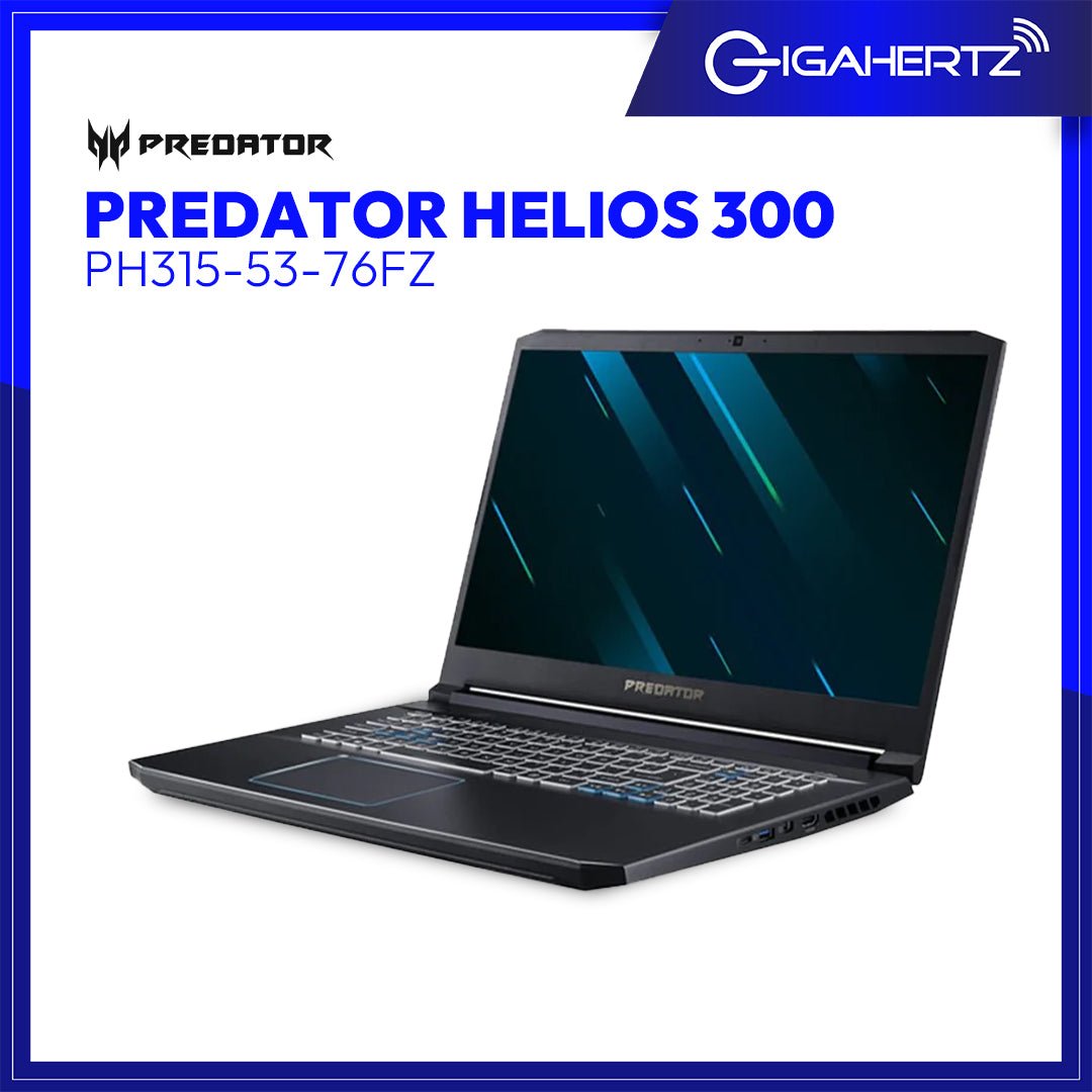 Acer Predator Helios 300 PH315 - 53 - 76FZ Gaming Laptop | 15.6" FHD | i7 - 10750H | GeForce RTX 2070 | 16GB RAM | 512GB SSD + 1TB HDD | WIN 11 | Gigahertz
