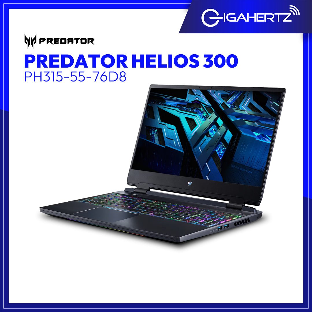 Acer Predator Helios 300 PH315 - 55 - 76D8 Gaming Laptop | 15.6" FHD | i7 - 12700H | GeForce RTX 3060 | 16GB RAM | 512GB SSD | WIN 11 | Laptop Tiangge | Gigahertz