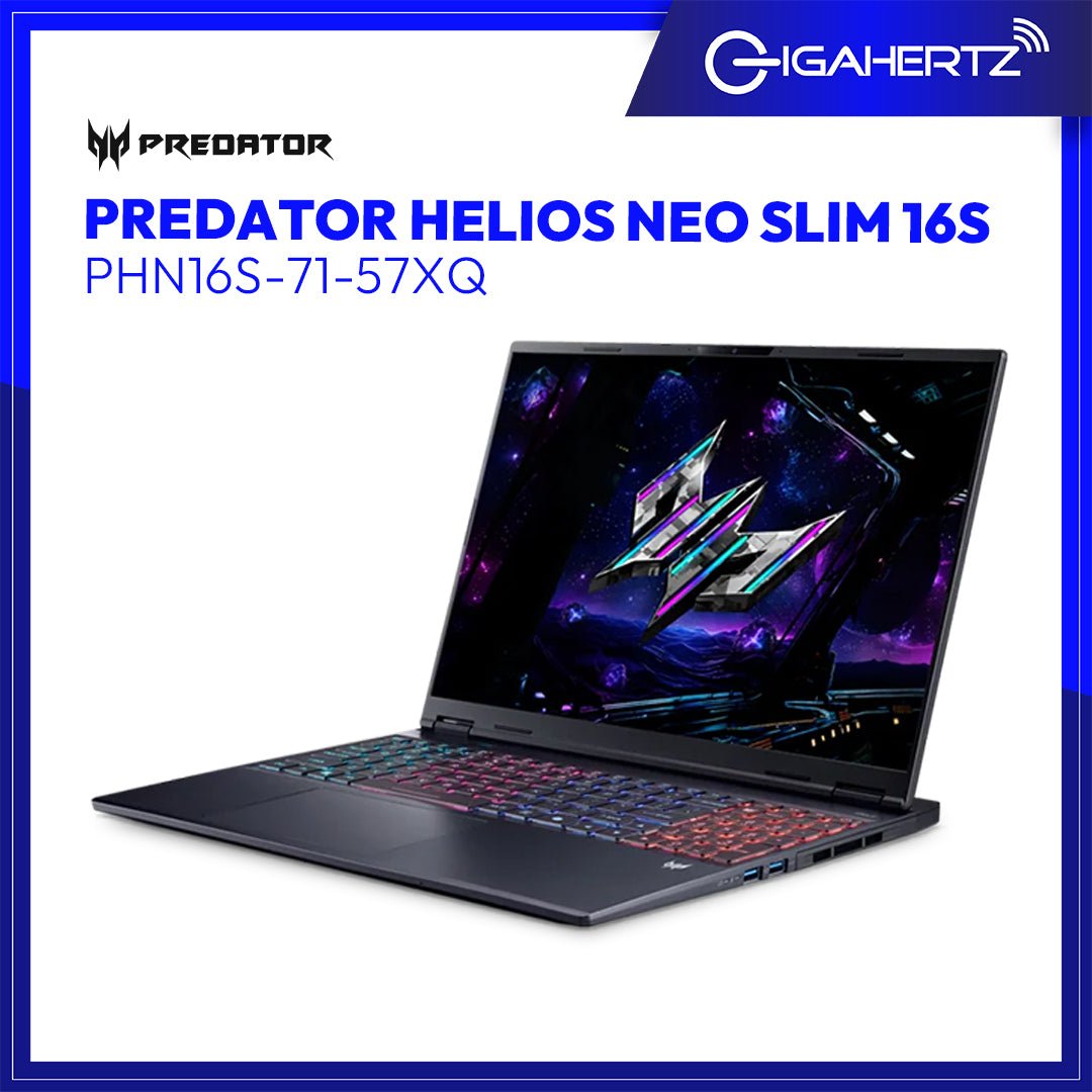 ACER PREDATOR HELIOS NEO SLIM 16S PHN16S-71-57XQ 16.0” WQXGA | Intel Core Ultra 5 235HX | 16GB RAM | 512GB SSD | NVIDIA GeForce RTX 5050 8GB | Win11 | GigaHertz