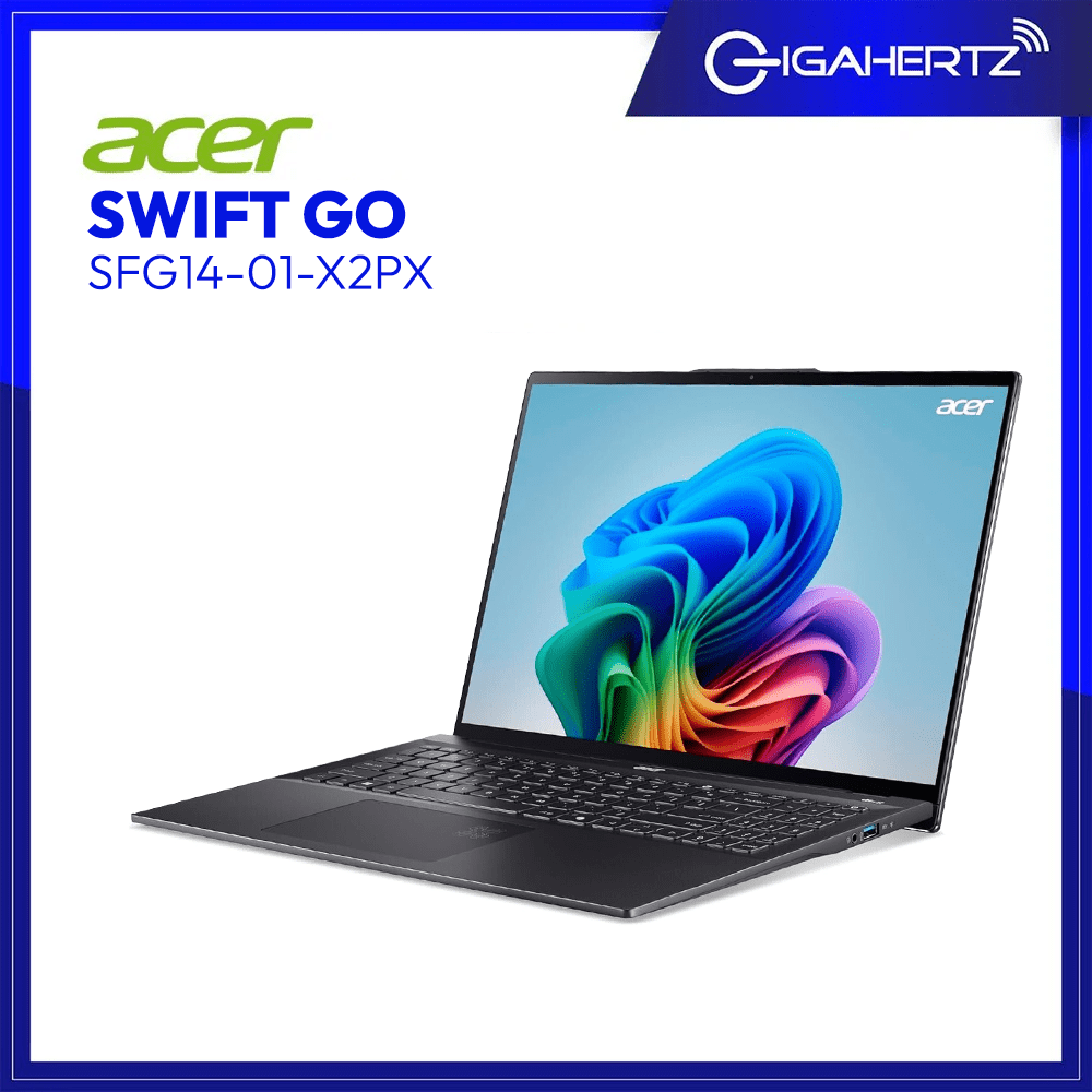 Acer Swift Go SFG14-01-X2PX Steel Gray | 14.5inch WUXGA | Qualcomm Snapdragon X Plus | Qualcomm Adreno | 16GB RAM | 1TB SSD | WIN 11 | GigaHertz