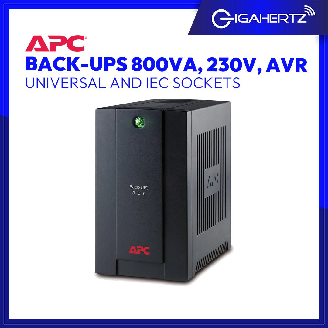 APC Back - UPS 800VA, 230V, AVR, Universal and IEC Sockets | Gigahertz