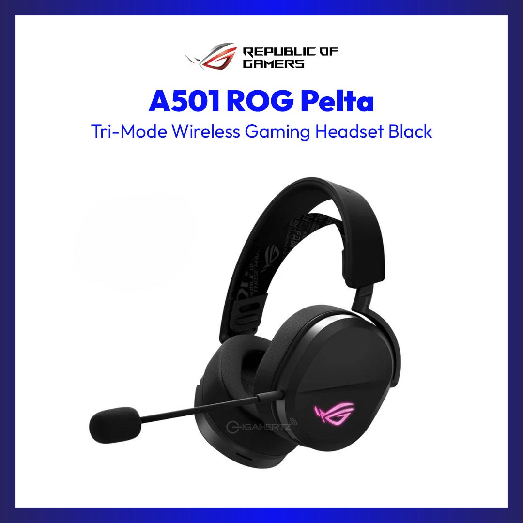 Asus A501 ROG Pelta Tri-Mode with ROG SpeedNova Wireless Gaming Headset (Black) | GigaHertz