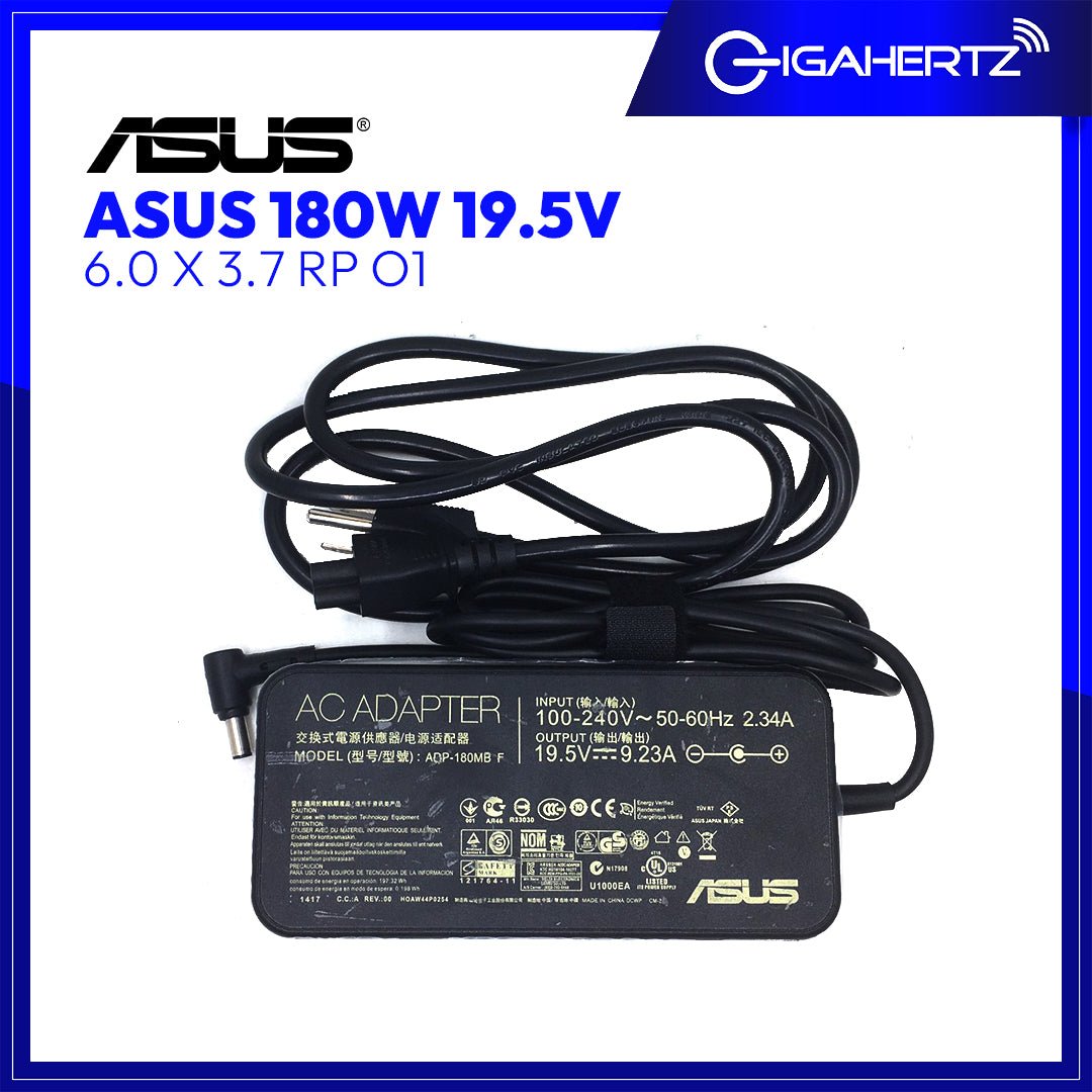 Asus Adapter 180W 19.5V 6.0 X 3.7 RP O1 | Gigahertz