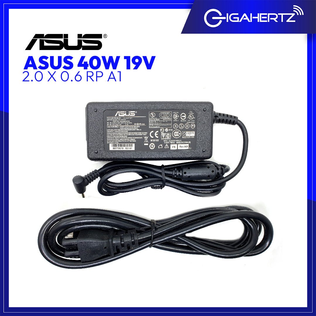 Asus Adapter 40W 19V 2.0 X 0.6 RP A1 | Gigahertz