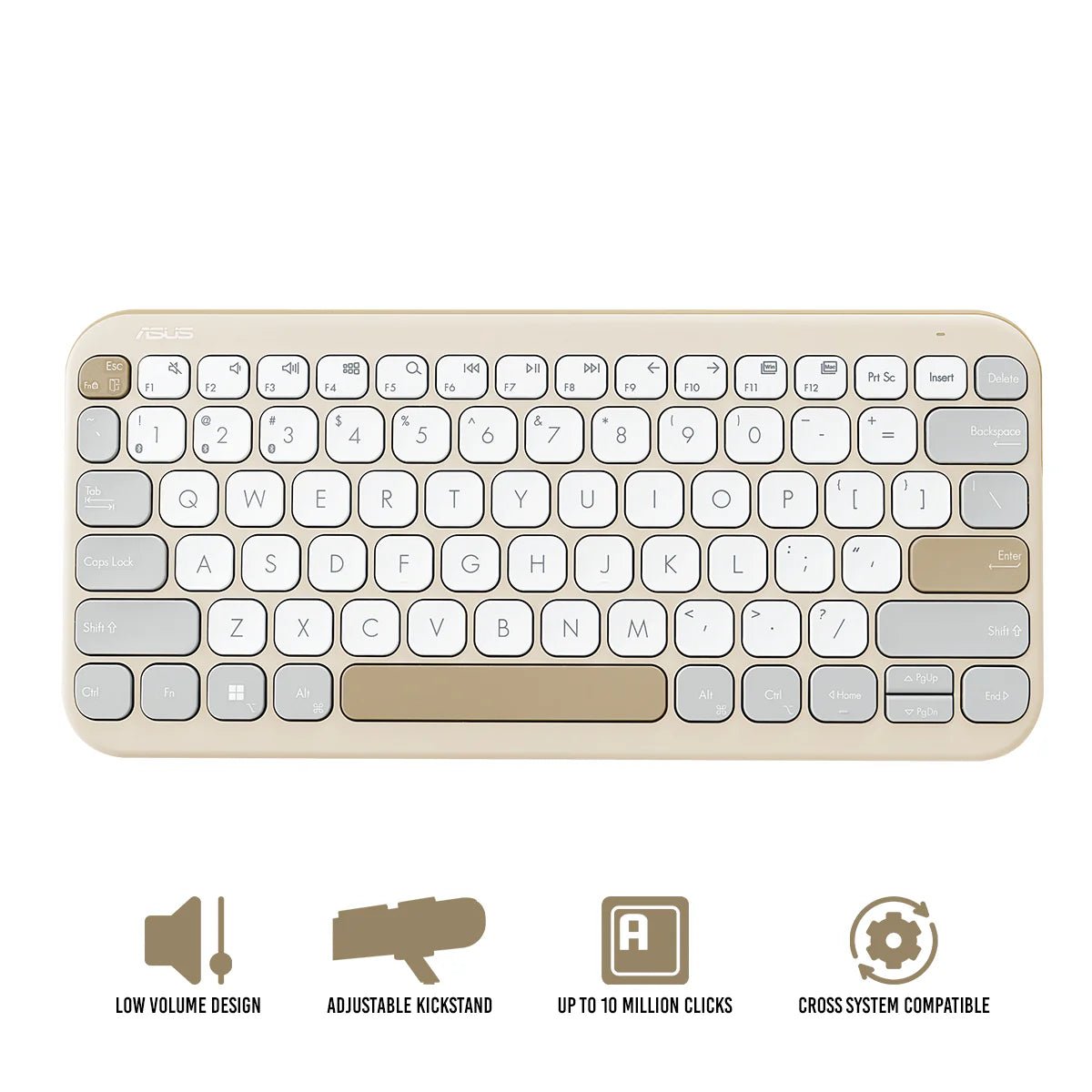 Asus Marshmallow KW100 Wireless Keyboard (Iridescent White) | GigaHertz