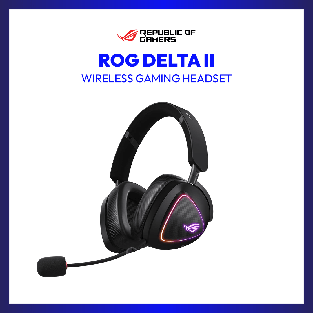 Asus ROG Delta II Tri-Mode Wireless Gaming Headset (Black) | GigaHertz