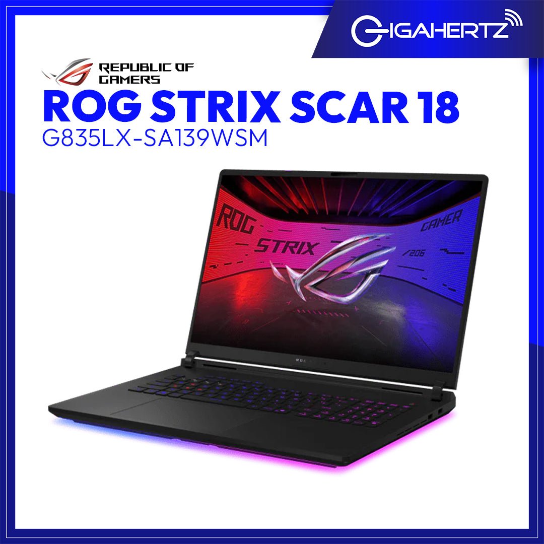 ASUS ROG Strix Scar 18 G835LX-SA139WSM| 18" WQXGA | Intel Ultra 9 | NVIDIA GeForce RTX 5090 | 32GB RAM | 2TB SSD | WIN11 | GigaHertz