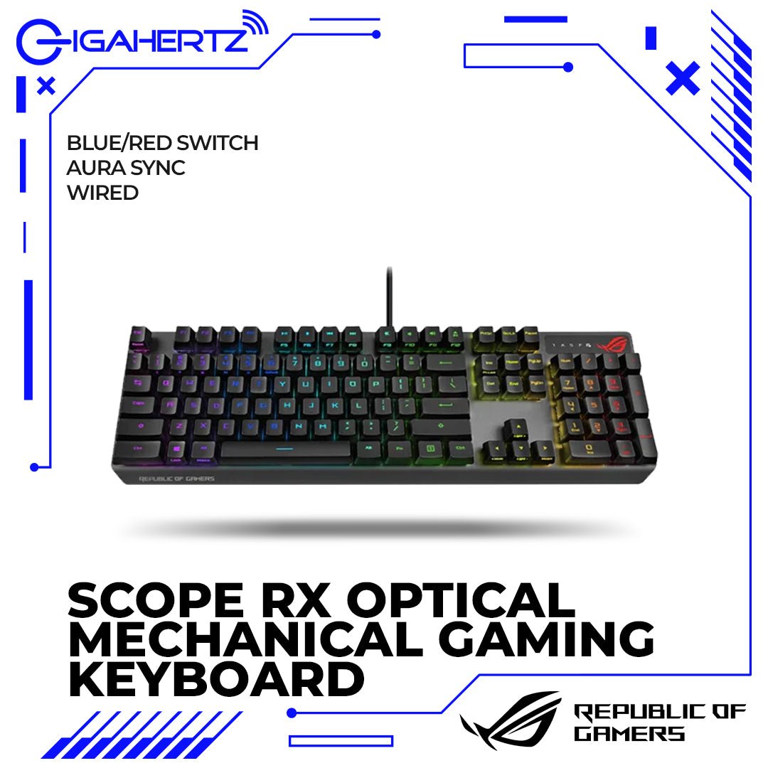 Asus Rog Rx Optical Red Asus ROG Strix Scope RX Optical Mechanical Gaming Keyboard | Gigahertz