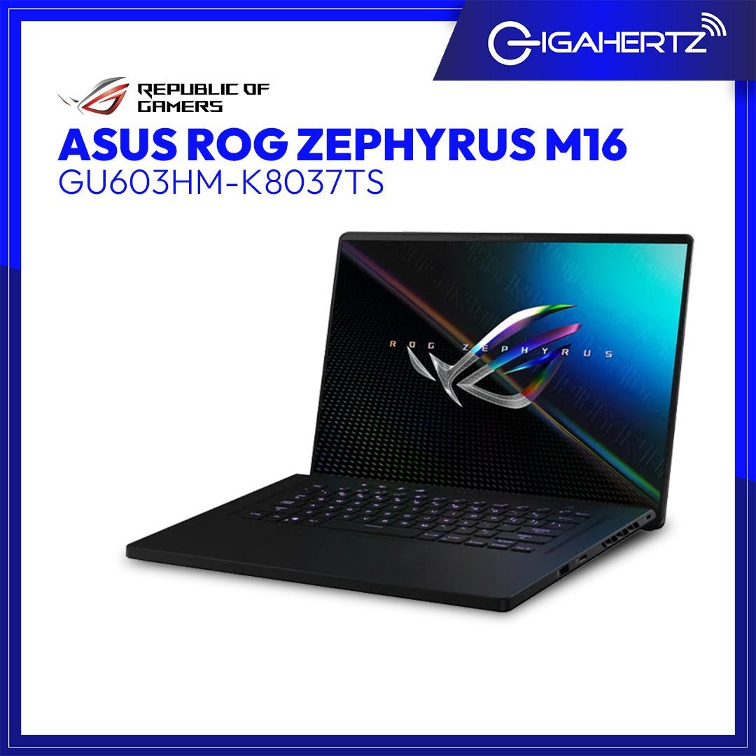 Asus ROG Zephyrus M16 GU603HM - K8037TS | 16" WQXGA | i9 - 11900H | GeForce RTX 3060 | 16GB RAM | 1TB SSD | WIN 10 | Gigahertz