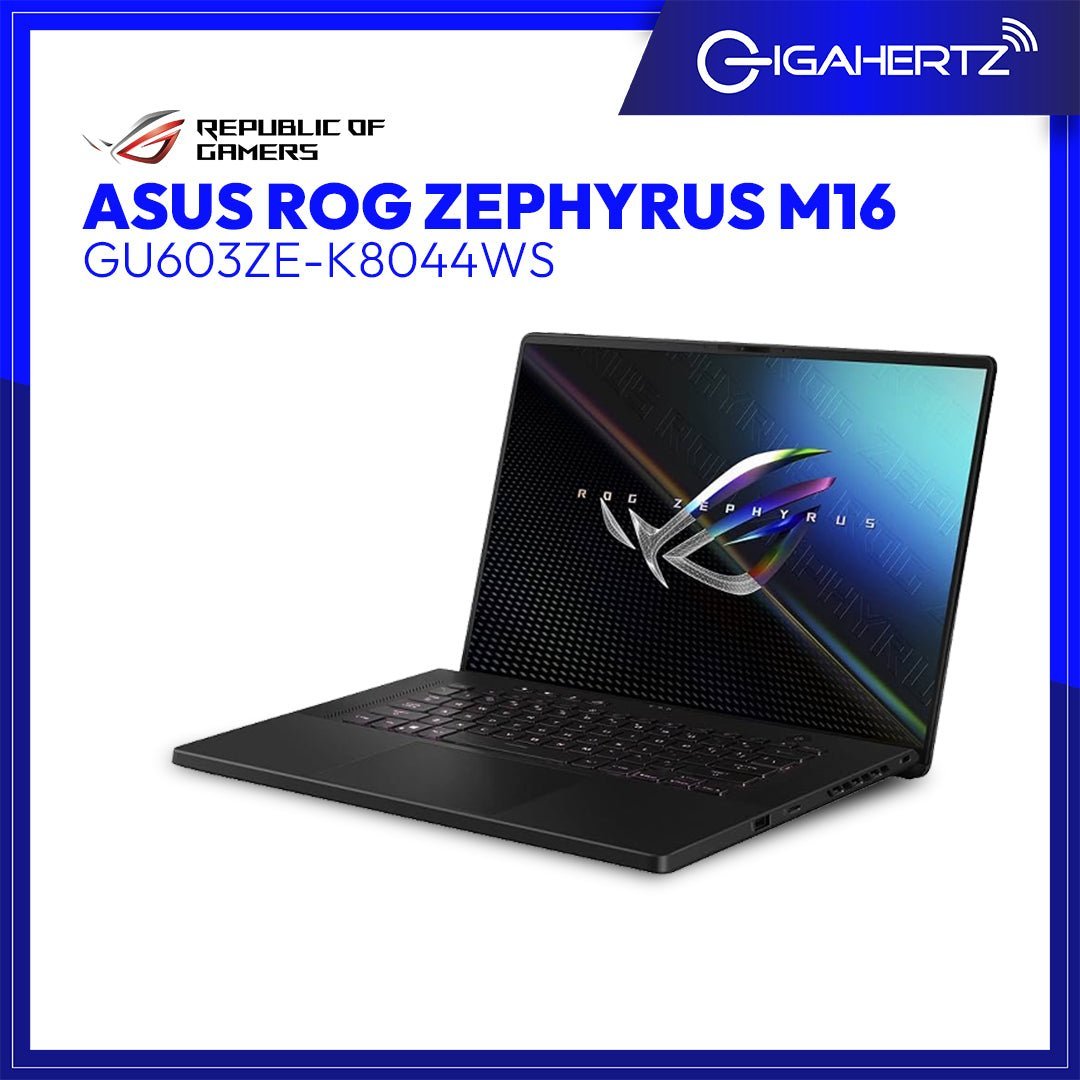 Asus ROG Zephyrus M16 GU603ZE - K8044WS | 16" WQXGA | i9 - 12900H | GeForce RTX 3050 | 16GB RAM | 1TB SSD | WIN 11 | Gigahertz