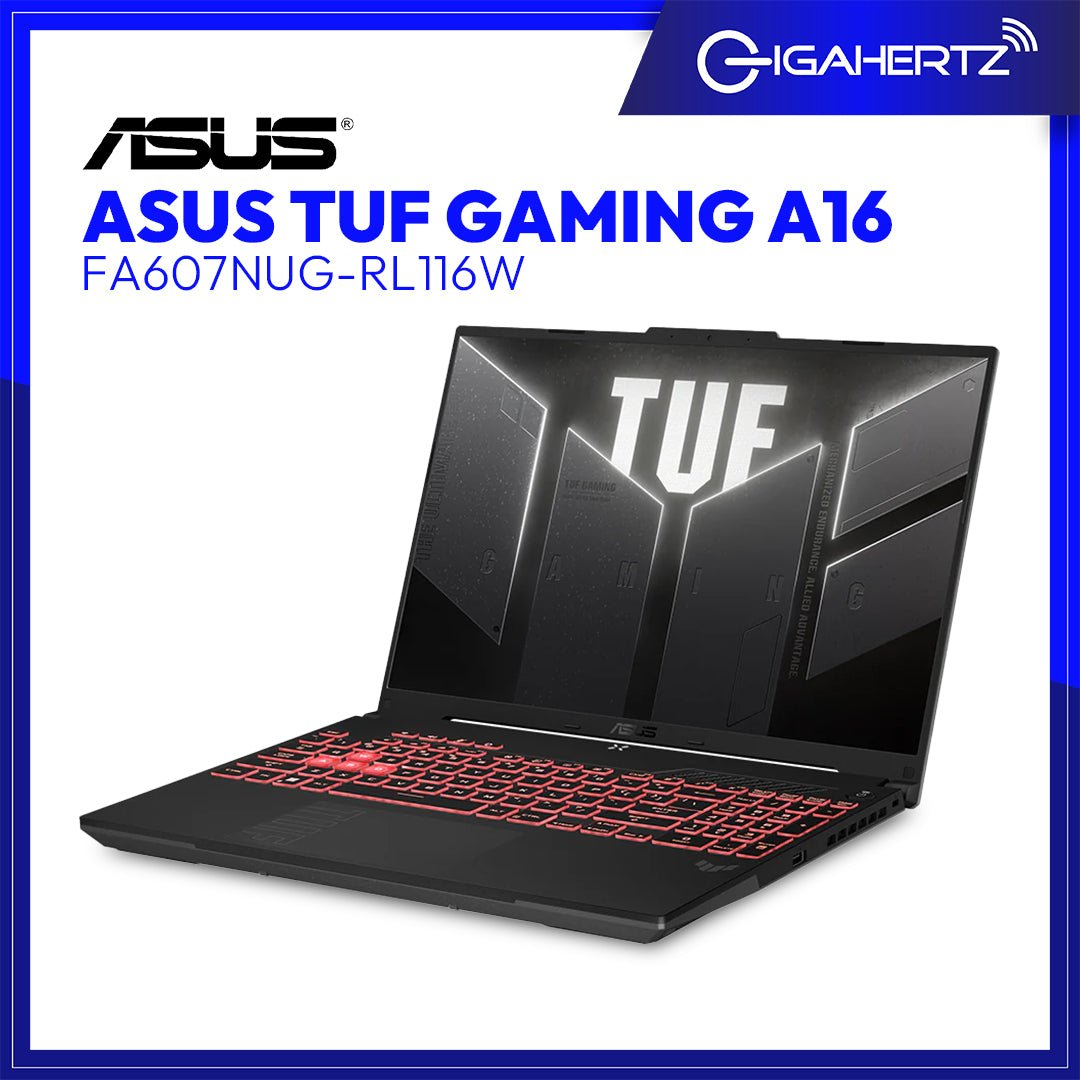 Asus TUF Gaming A16 FA607NUG-RL116W Laptop (Mecha Gray) | 16" FHD+ (1920x1200) 144Hz IPS | Ryzen 7 7445HS | 16GB RAM | 512GB SSD | RTX 4050 | Win11 | GigaHertz