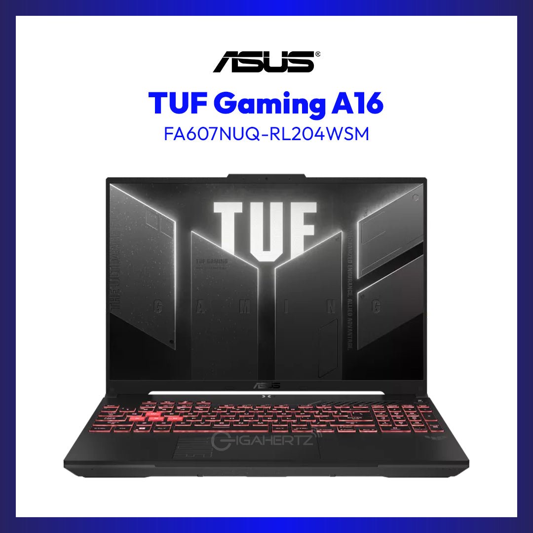 Asus TUF Gaming A16 FA607NUQ | 16Inch FHD+ 144Hz | Ryzen 7 170 | 16GB RAM | 512GB SSD | RTX 4050 6GB | WIN11 | GigaHertz