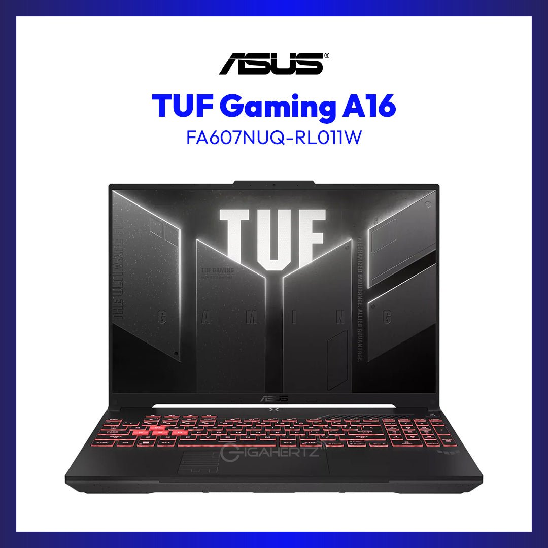 ASUS TUF Gaming A16 FA607NUQ-RL011W Laptop (Mecha Gray) | 16" FHD+ (1920x1200) 144Hz WUXGA | Ryzen 7 170 | 16GB RAM | 512GB SSD | RTX 4050 | Windows 11 Home | GigaHertz