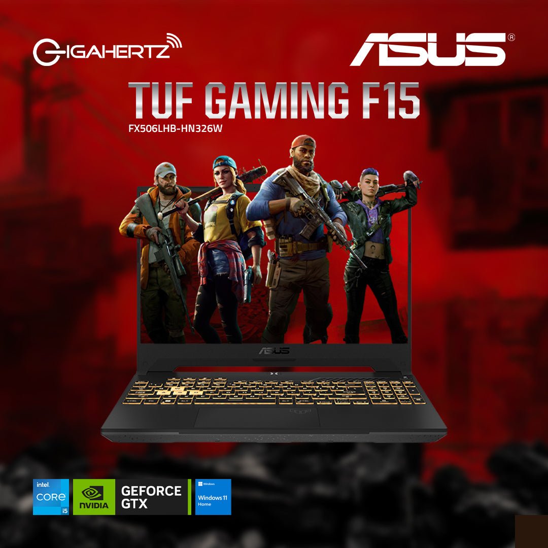 Asus TUF Gaming F15 FX506LHB - HN326W | 15.6" FHD | i5 - 10300H | GeForce GTX 1650 | 8GB RAM | 512GB SSD | WIN 11 | Gigahertz