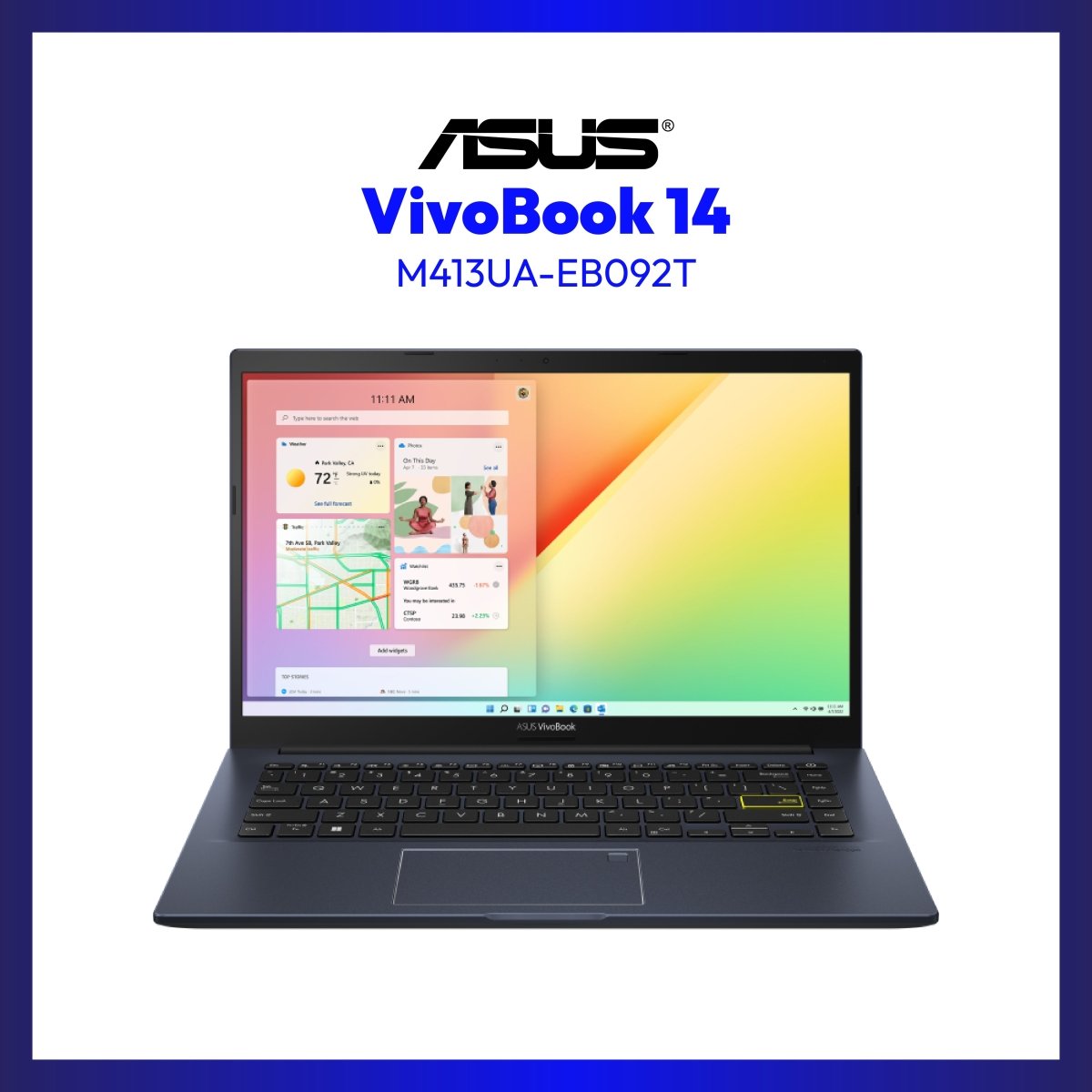 Asus VivoBook 14 M413UA-EB092T | 14" FHD | Ryzen 5 5500U | Radeon Graphics | 8GB RAM | 512GB SSD | WIN 11 | GigaHertz