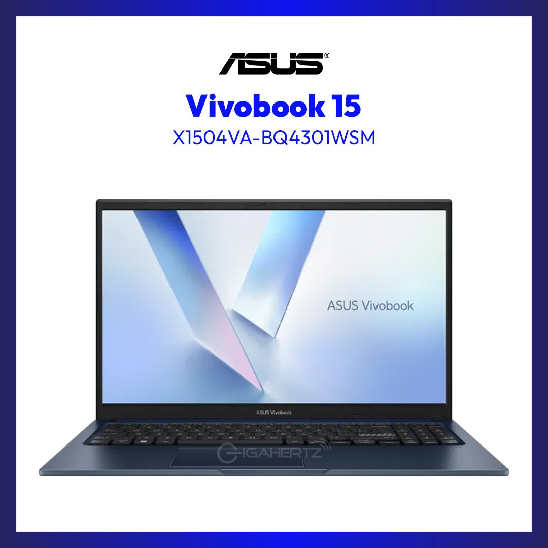 Asus Vivobook 15 X1504VA (Quiet Blue) | 15.6" FHD (1920x1080) | 8GB RAM | 512GB SSD | Intel Core 3 100U | Windows 11 | GigaHertz