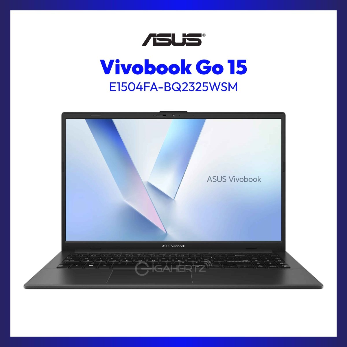 Asus Vivobook Go 15" E1504FA-BQ2325WSM Laptop (Mixed Black) | 15.6 FHD (1920x1080) | Ryzen 5 7520U | 16GB RAM | 512GB SSD | AMD Radeon Graphics | Win 11 | GigaHertz
