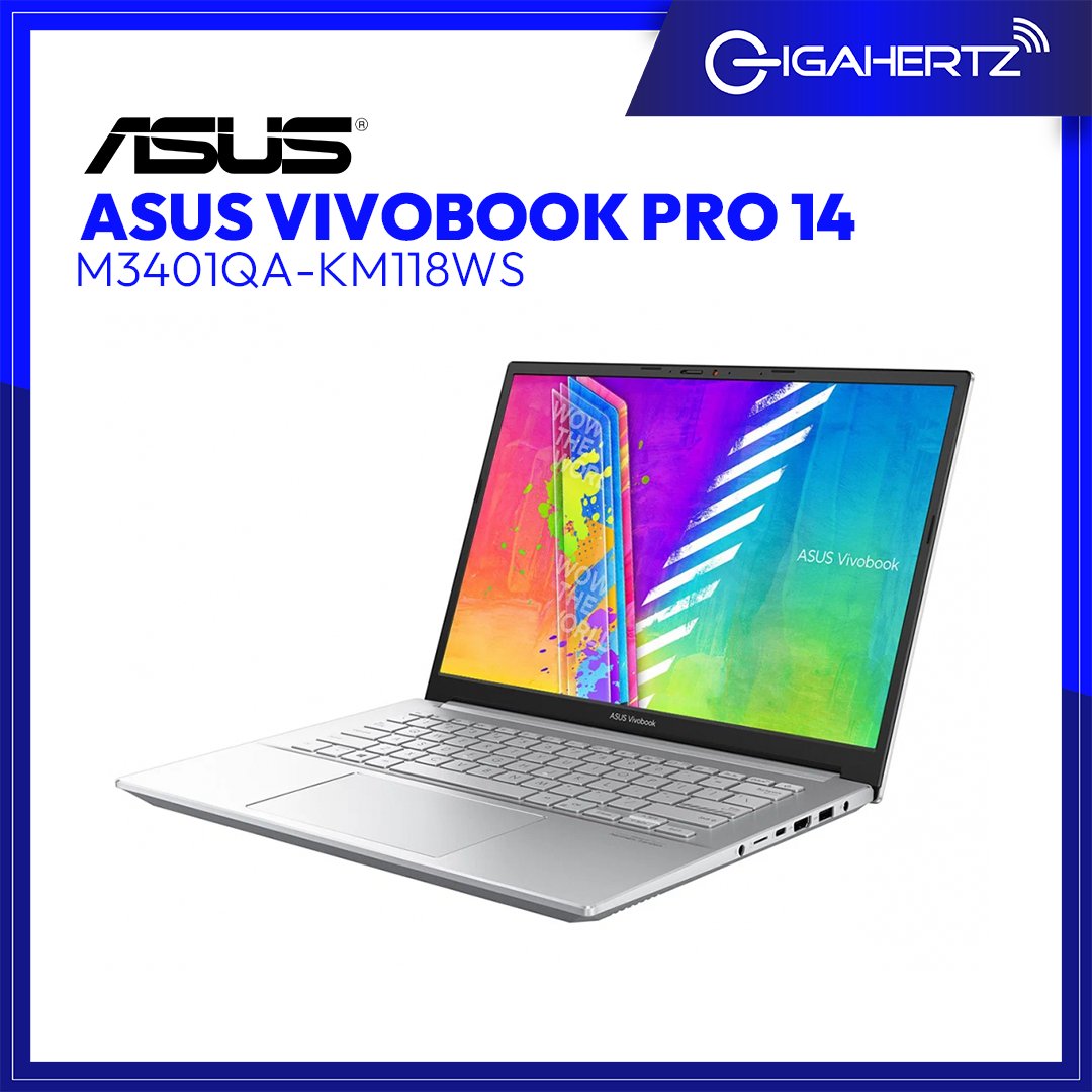 Asus Vivobook Pro 14 OLED M3401QA - KM118WS | 14" OLED | Ryzen 7 5800H | Radeon Graphics | 8GB RAM | 1TB SSD | WIN 11 | Gigahertz