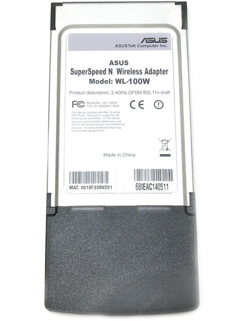 Asus WL - 100W Super Speed N Wireless Notebook card 802.11n | Gigahertz
