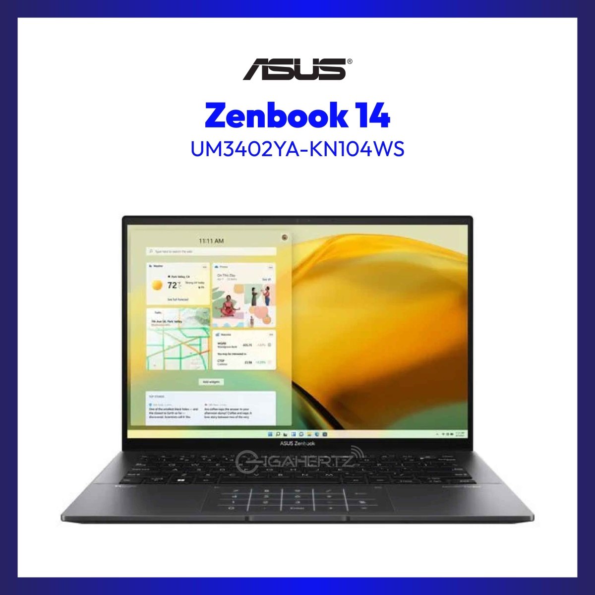 Asus Zenbook 14 OLED UM3402YA-KN104WS | 14" OLED | Ryzen 5 5625U | Radeon Graphics | 8GB RAM | 512GB SSD | WIN 11 | GigaHertz