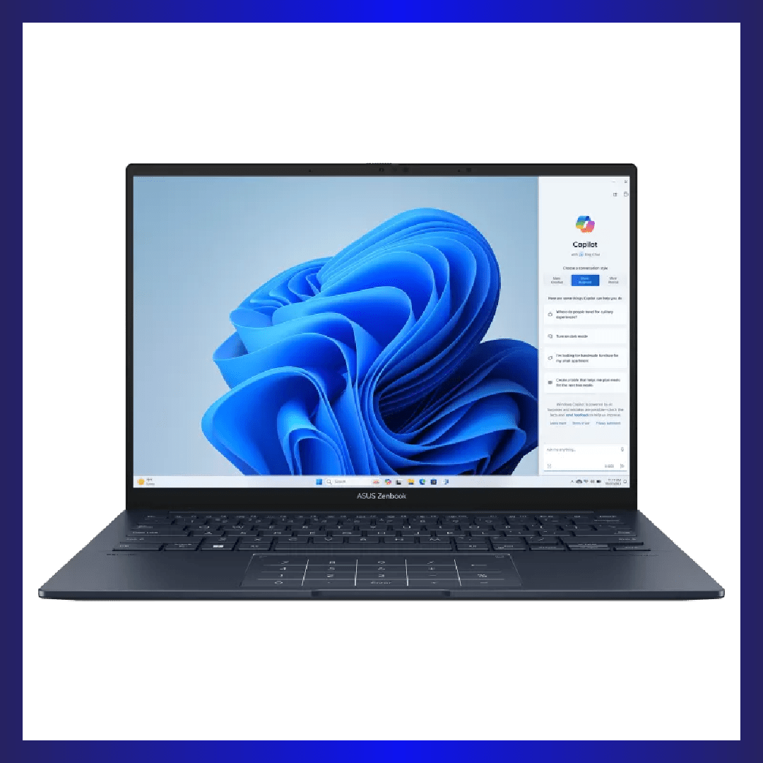ASUS Zenbook 14 OLED UX3405MA-PP677WSM Laptop (Ponder Blue) | 14" 3K (2880 x 1800) OLED 120Hz | Intel® Core™ Ultra 7 Processor 155H 1.4 GHz | 16GB RAM | 1TB SSD | Intel® Arc™ Graphics | Windows 11 Home | GigaHertz