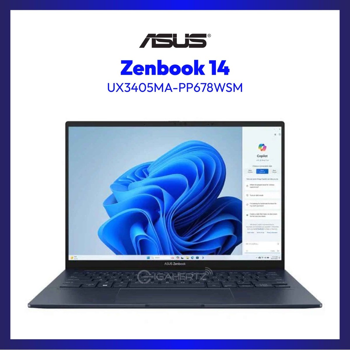 Asus Zenbook 14 OLED UX3405MA-PP678WSM | 14" OLED | Intel® Core™ Ultra 5 125H | Intel Arc Graphics | 16 GB RAM | 1 TB SSD | WIN 11 | GigaHertz