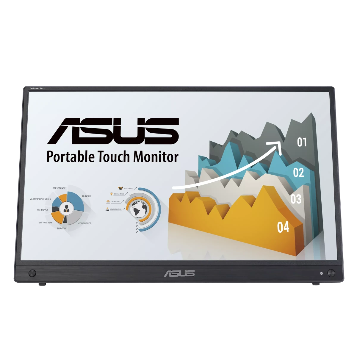 ASUS ZenScreen Touch MB16AMTR portable monitor - 16 inch (15.6 inch viewable), FHD (1920 x 1080), IPS, 10-point touch, Built-in Battery, Hybrid Signal Solution, Mini-HDMI, Compatible with Laptops, Smartphones and Game Consoles | GigaHertz