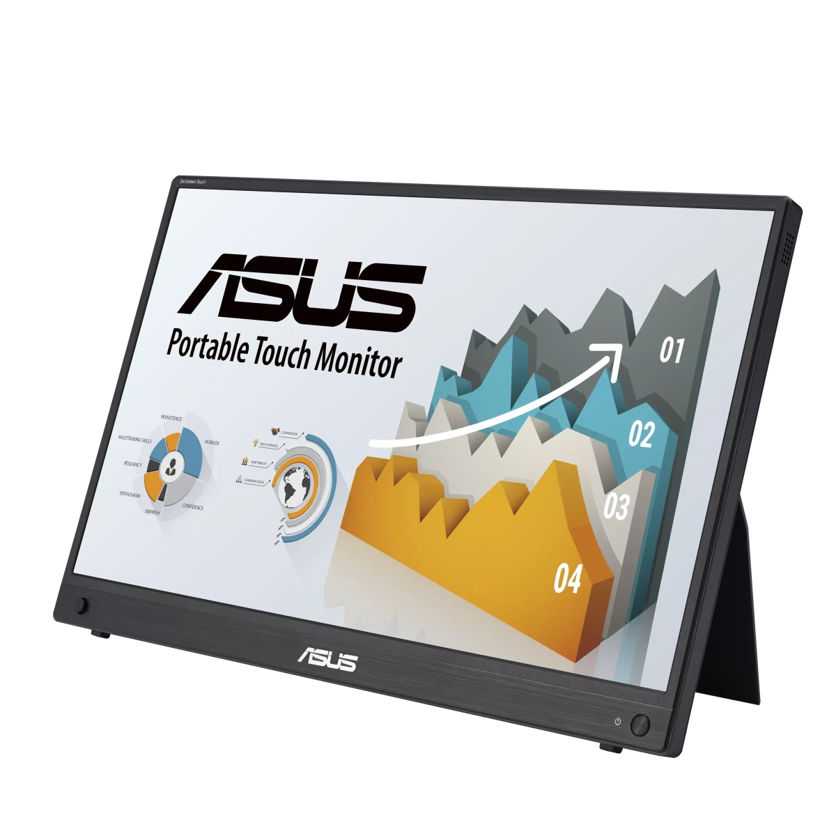ASUS ZenScreen Touch MB16AMTR portable monitor - 16 inch (15.6 inch viewable), FHD (1920 x 1080), IPS, 10-point touch, Built-in Battery, Hybrid Signal Solution, Mini-HDMI, Compatible with Laptops, Smartphones and Game Consoles | GigaHertz