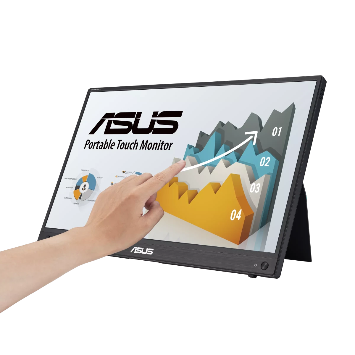 ASUS ZenScreen Touch MB16AMTR portable monitor - 16 inch (15.6 inch viewable), FHD (1920 x 1080), IPS, 10-point touch, Built-in Battery, Hybrid Signal Solution, Mini-HDMI, Compatible with Laptops, Smartphones and Game Consoles | GigaHertz