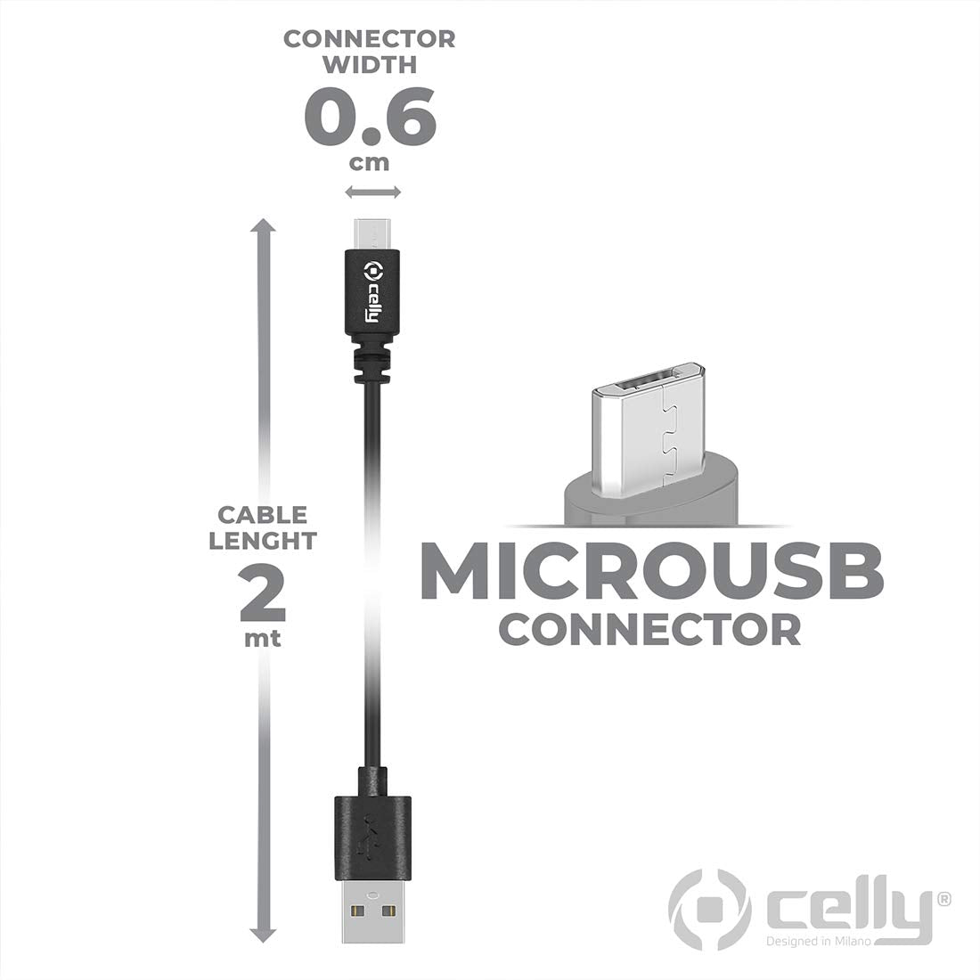Celly Micro USB Smartphone Data Cable | Gigahertz