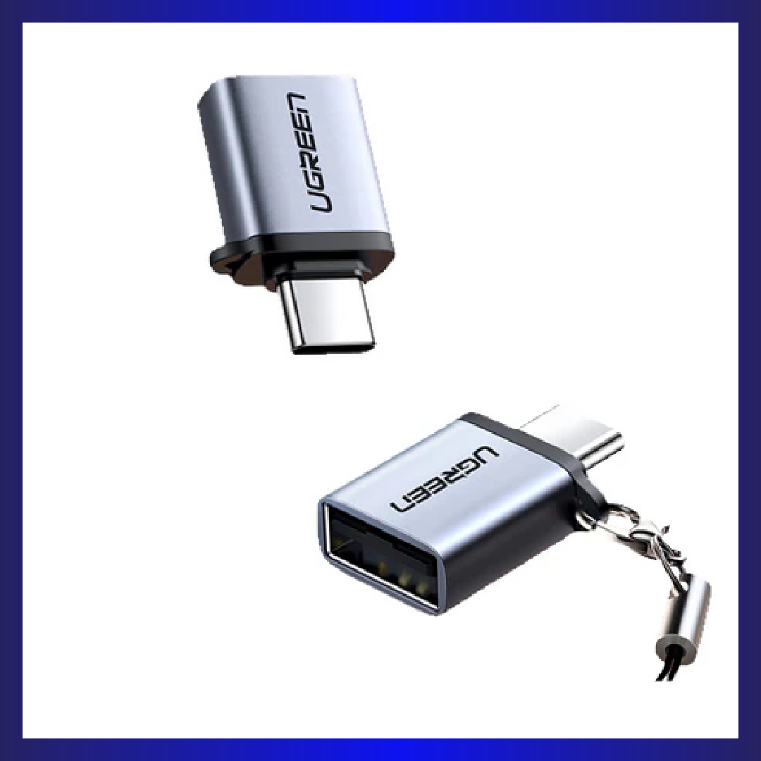 UGREEN 50283 Type C to USB 3.0 A Adapter Cable with Lanyard (Space Gray)