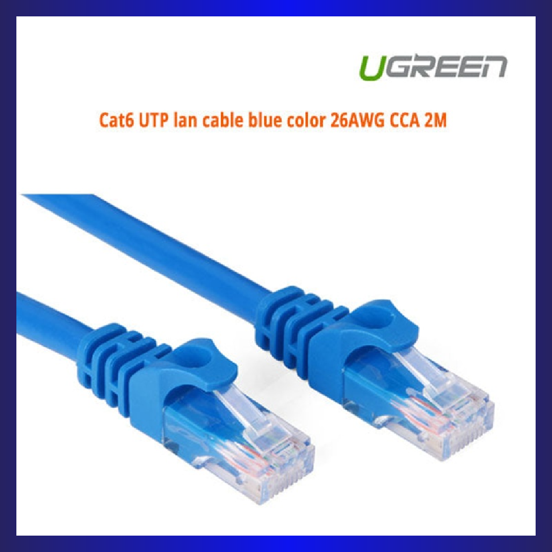 UGREEN Cat6 UTP blue color 26AWG CCA LAN Cable 2M