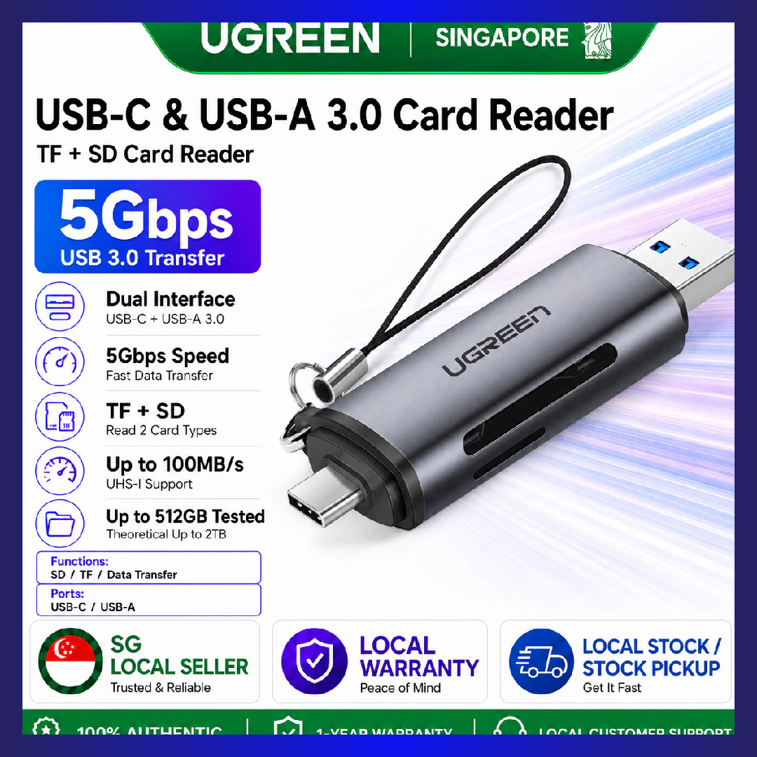 UGREEN 50706 2-in-1 USB C OTG Card Reader