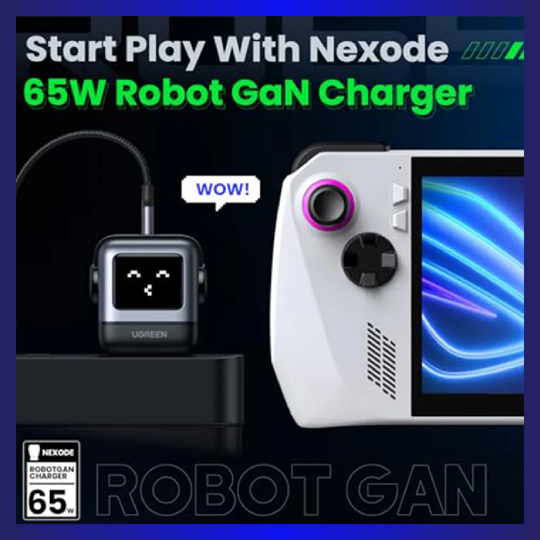 UGreen Mini Robot 65W 3-Port PD GAN Fast Charger (Space Grey)