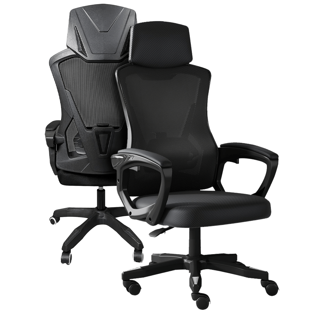 Ergonomic High Back Mesh Office Chair with Headrest, Adjustable Height, Padded Armrests & Swivel Wheels – Executive Computer Desk Chair | GigaHertz