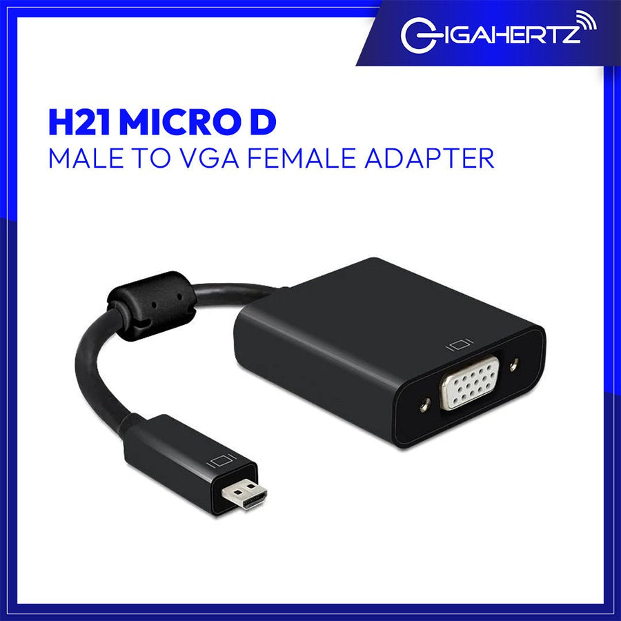 Gen H21 Micro D Male To VGA Female Adapter | Gigahertz