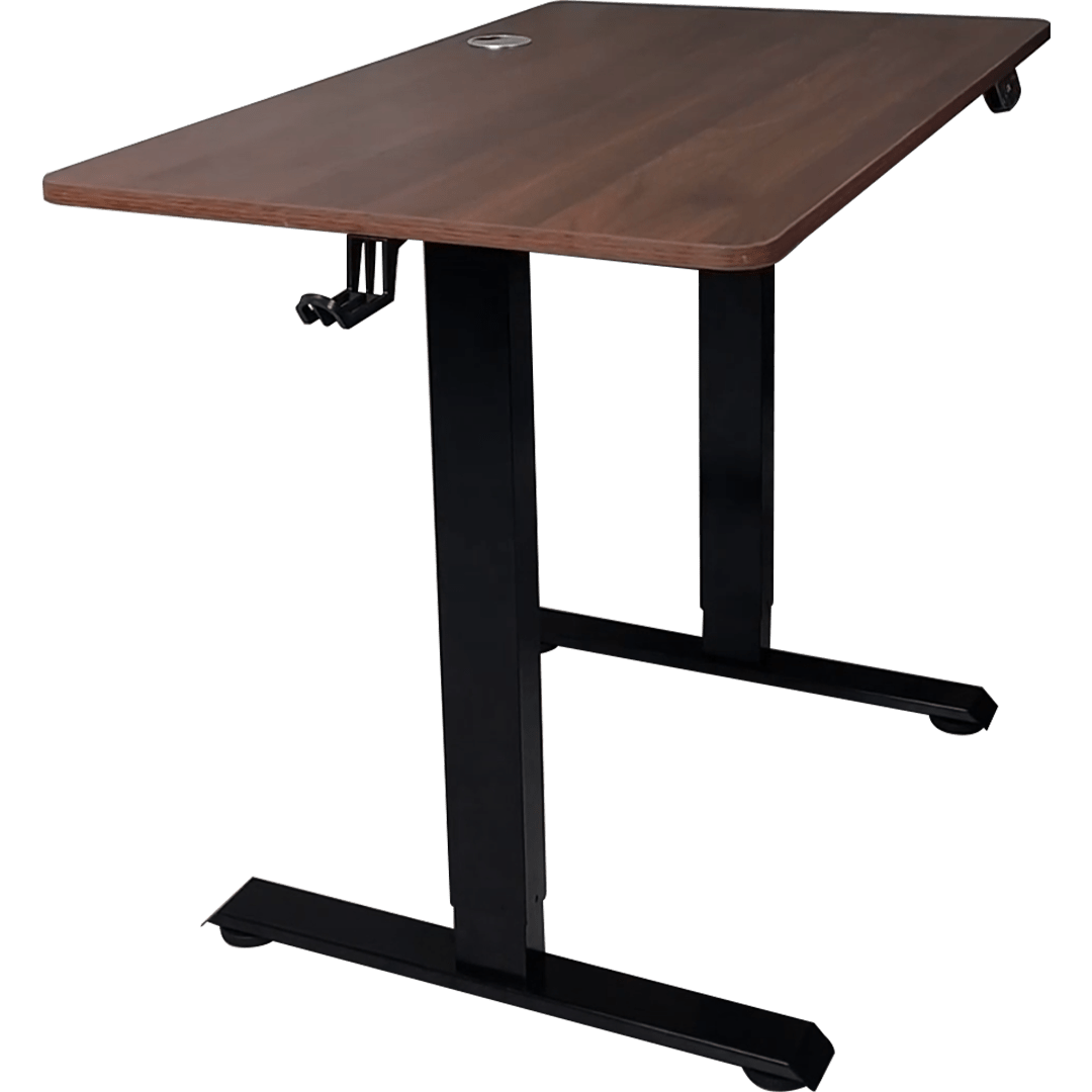 Giga Electric Adjustable Standing Desk Height Adjustable Computer Table with Motorized Lift, Ergonomic Sit-Stand Workstation, Walnut Finish Office Desk | GigaHertz