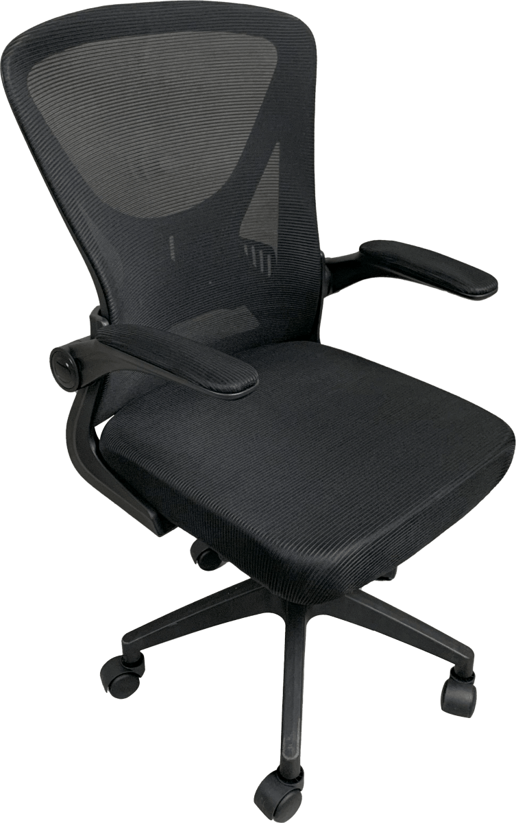 Giga Ergonomic Mesh Office Chair – Adjustable Height Computer Chair with Breathable Backrest, Cushioned Seat, Swivel Wheels, and Fixed Armrests | GigaHertz