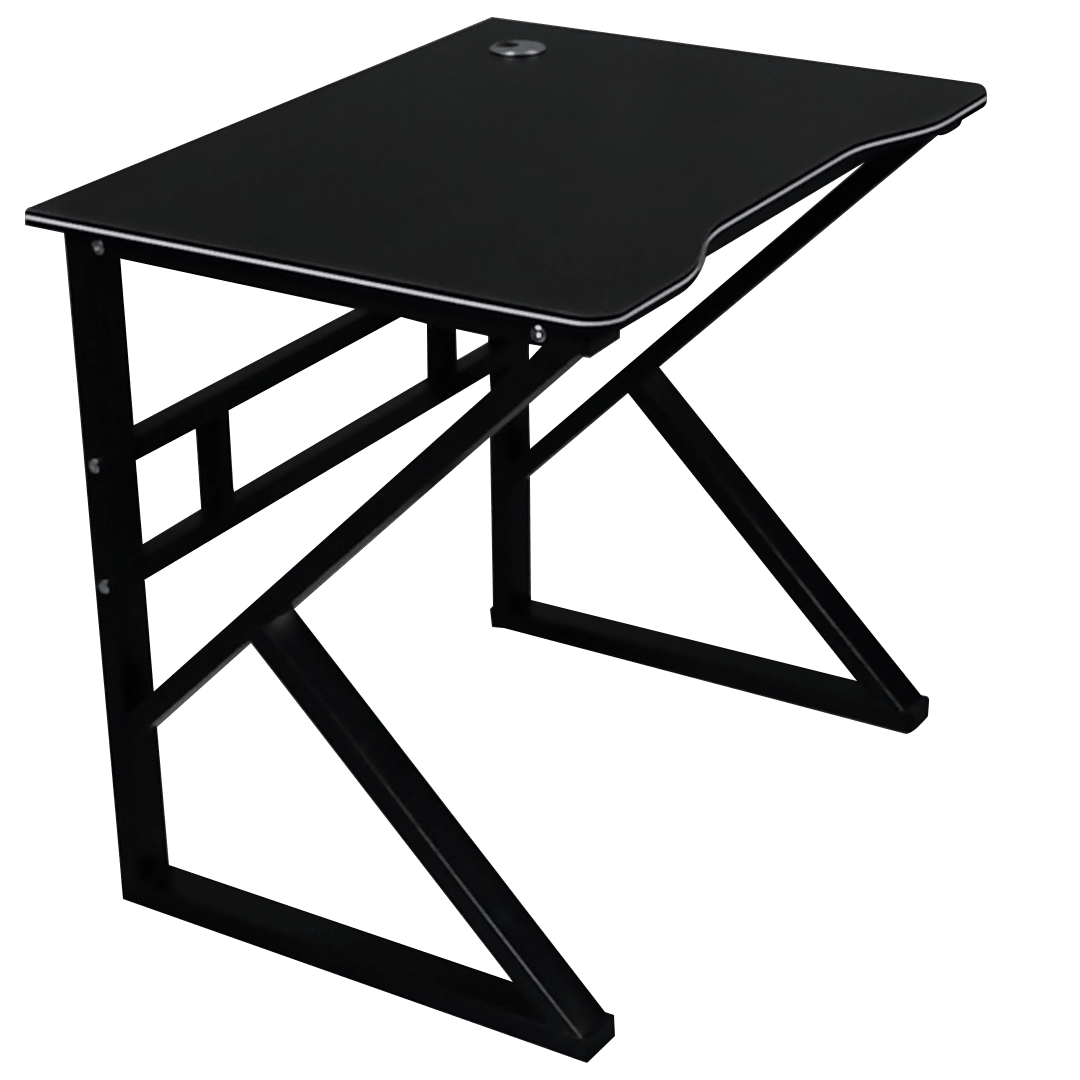 Giga Fixed Gaming Desk – Ergonomic Computer Table with Cable Management, Steel Frame, Carbon Fiber Desktop, Workstation for Gaming, Office & Study | GigaHertz