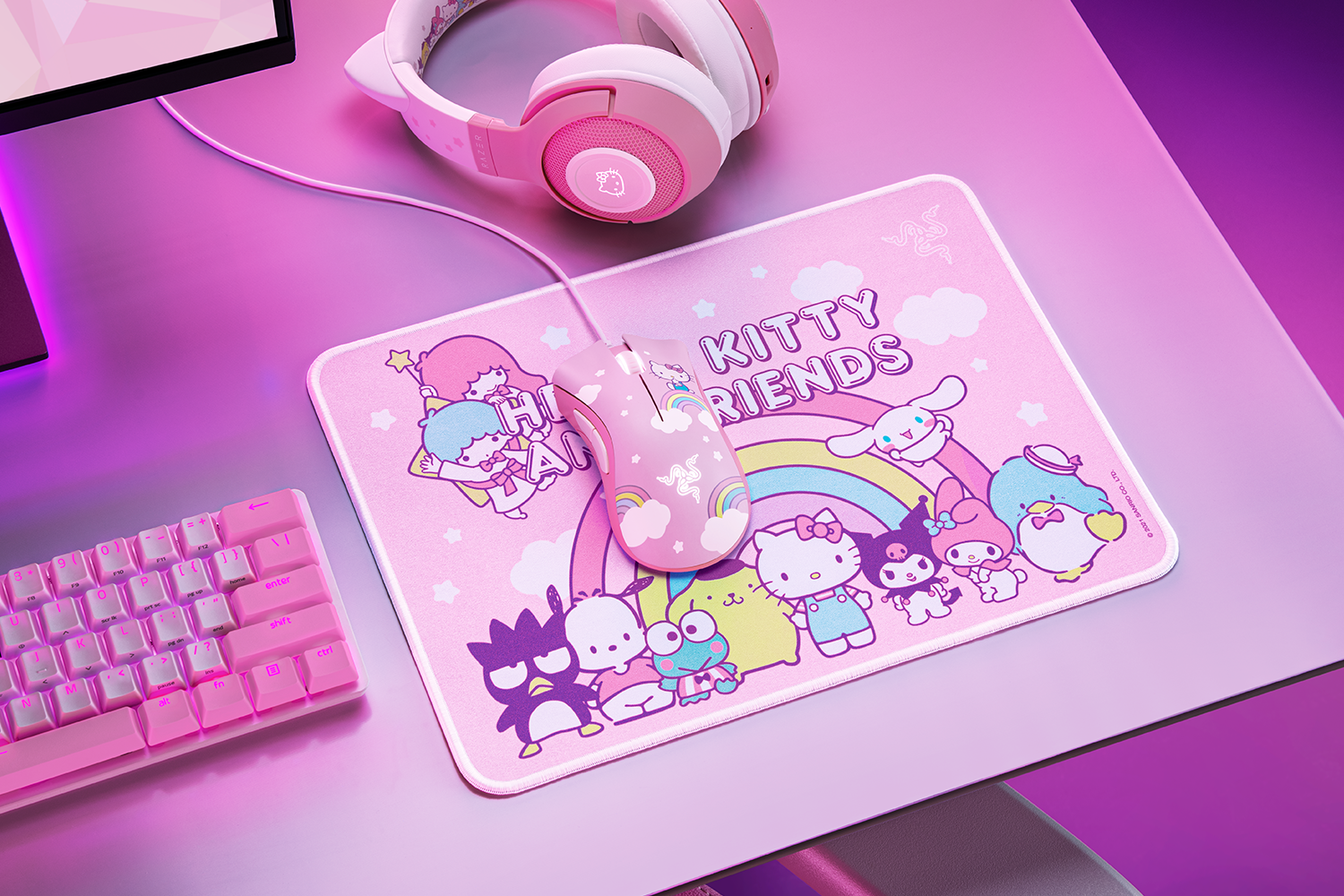 Razer DeathAdder Essential + Goliathus Mouse Mat Bundle - Hello Kitty and Friends Edition Razer