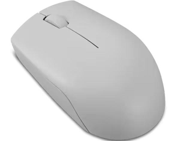 Lenovo 300 Wireless Compact Mouse (Arctic Grey) with battery