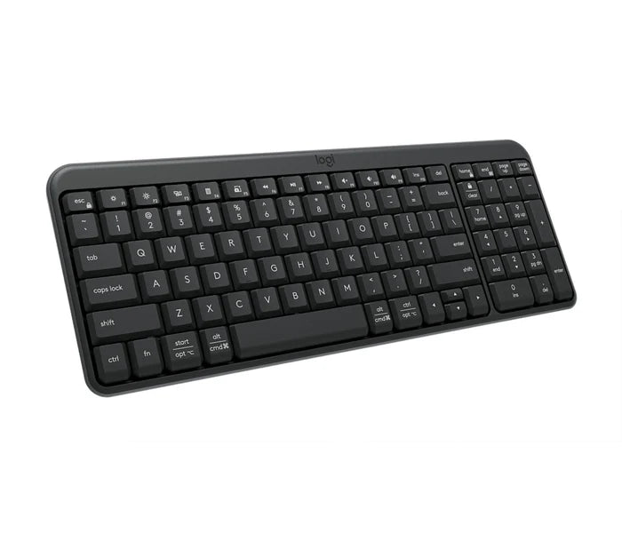 Logitech K250 Compact Bluetooth Wireless Keyboard with Number Pad | Spill-Resistant | Multi-OS & Chromebook Certified | 12-Month Battery | Graphite