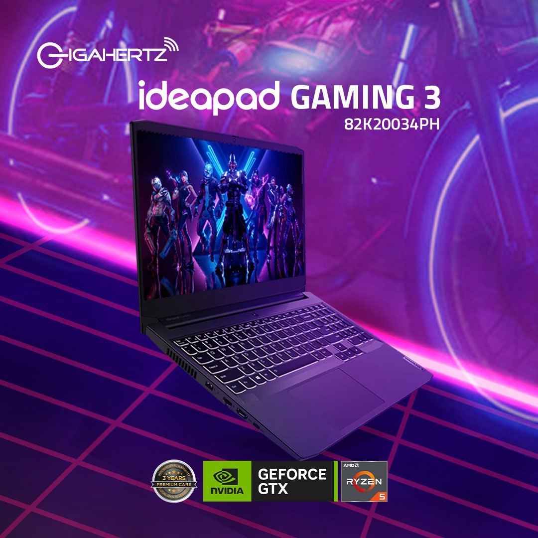 Lenovo IdeaPad Gaming 3 15ACH6 82K20034PH | 15.6" FHD | Ryzen 5 5600H | GeForce GTX 1650 | 8GB RAM | 512GB SSD | WIN 11 | Gigahertz