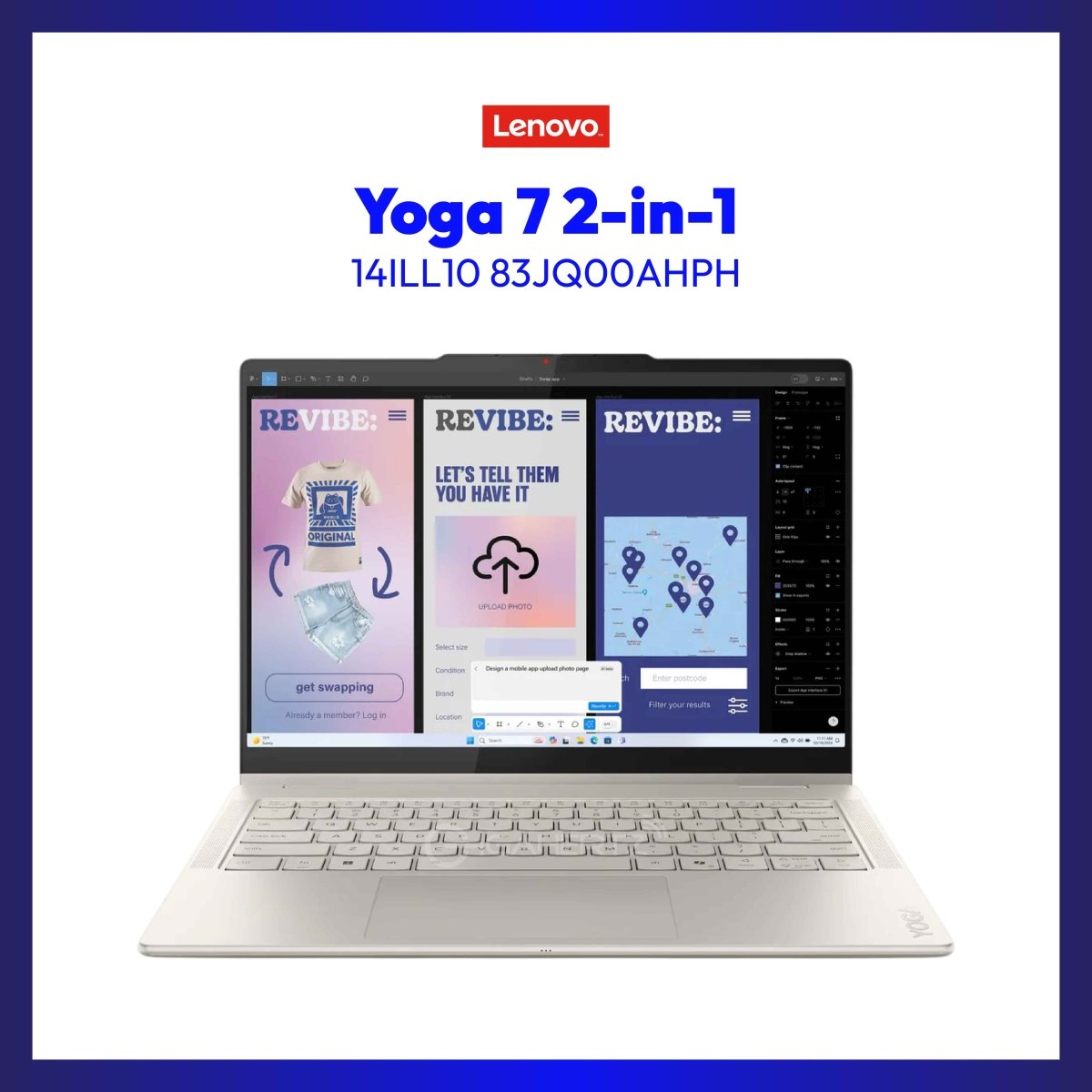 Lenovo Yoga 7 2-in-1 14ILL10 83JQ00AHPH | 14" OLED | Intel Core Ultra 7 258V | Integrated Intel Arc Graphics 140V | 32GB RAM | 1TB SSD | WIN 11 | GigaHertz