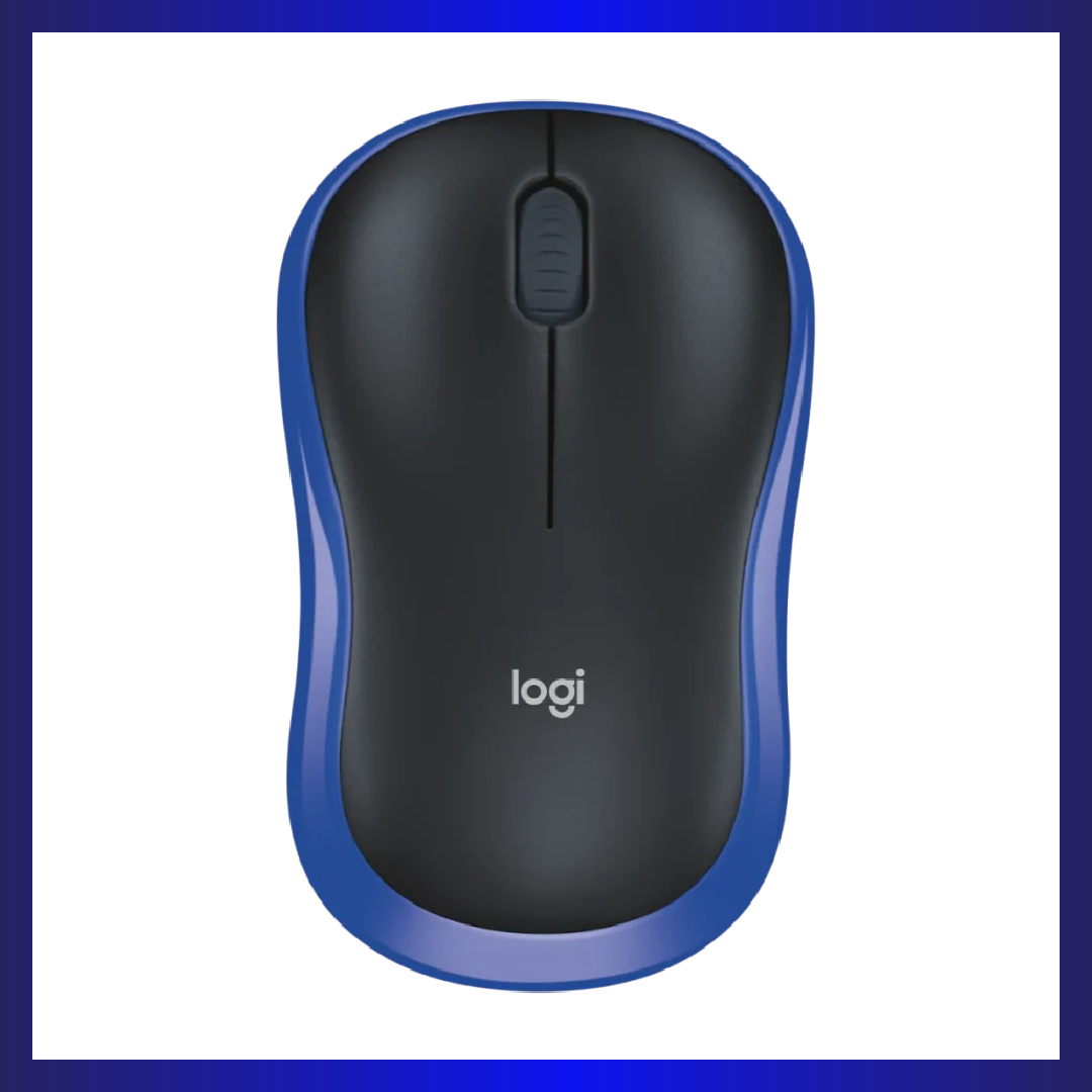 Logitech M185 Wireless Mouse (Black/Blue)